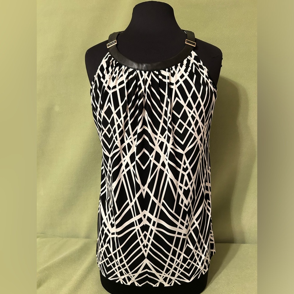 Summer fun with Calvin Klein Black and White shirt.